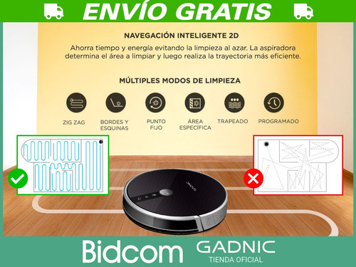 Aspiradora Robot Gadnic Inteligente Trapeadora Aspira Polvo