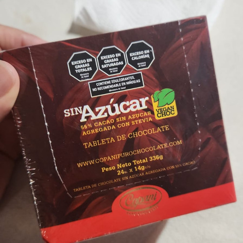 Tabletas De Chocolate Sin Azucar Copani Con Stevia 24 X 14 G
