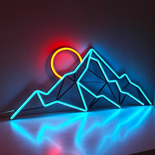 Letrero Neon Montaña Luz Decoracion Montaje Navidad Regalo