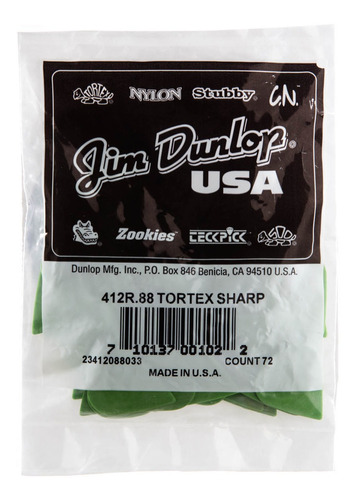 Puas Jim Dunlop 412r 0.88 Tortex Sharp X72