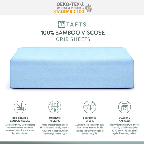 Tafts Sábanas Bajeras 100% Viscosa Para Cuna, Niñas, Niños Y