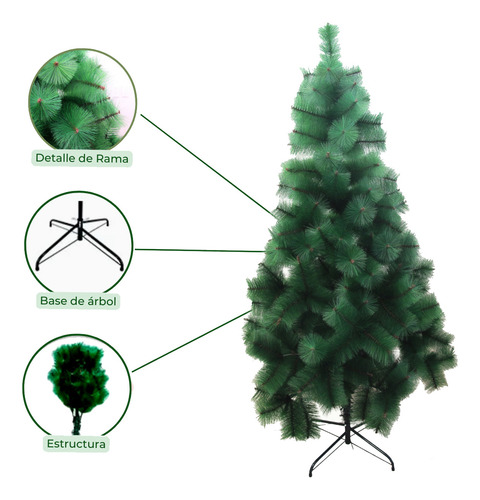Arbol Pino Navideño Verde Navidad Verde 1.80 Mts