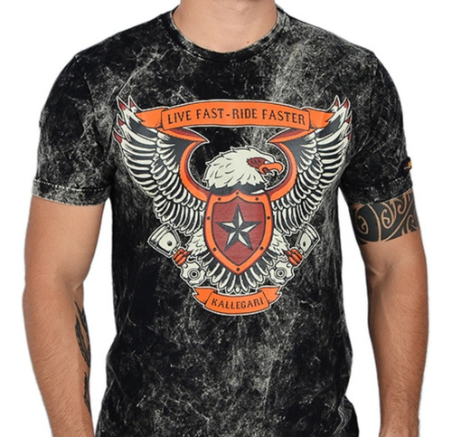 Camiseta  Live Fast Ride Faster Moto Harley Honda Kawasaki