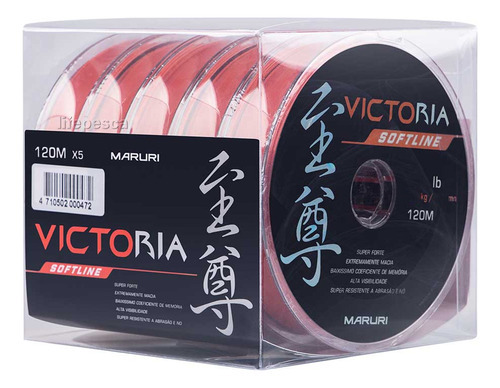 5 Linhas Mono Victoria Softline 0,33mm 16,1lb/7,3kg - 5x120m Cor Laranja