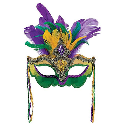 Máscara De Mardi Gras Con Plumas Para Mujer, Plumas De Lente
