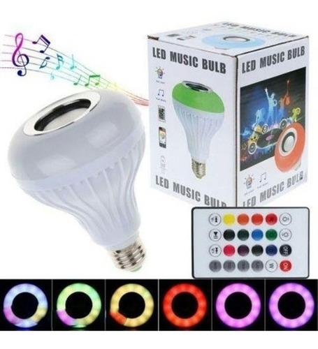 Imagen 3 de 4 de Foco Parlante Rgb Bluetooth + Control Remoto