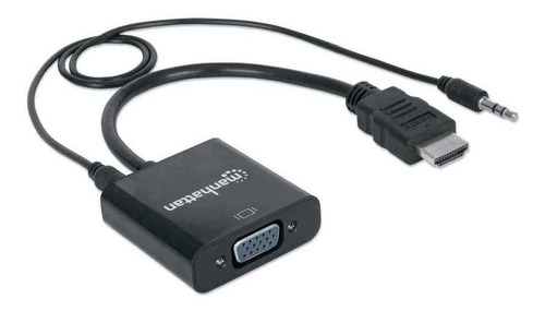 Convertidor Hdmi Manhattan 151559 A Vga Con Audio 1080p Oro