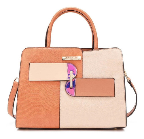 Bolsa De Mano Nicole Lee Con Cortes Asimetricos Ss22 Color Naranja