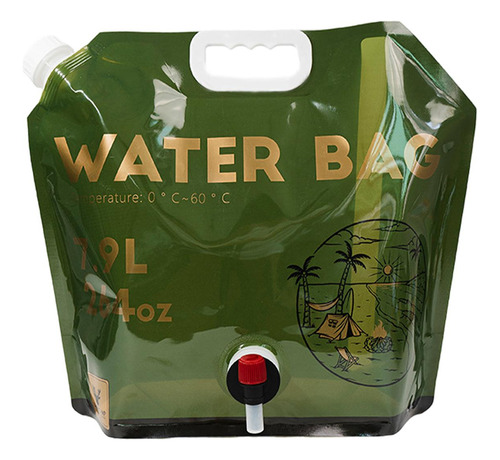 Bolsa De Agua Flexible Con Grifo Extraíble, Verde