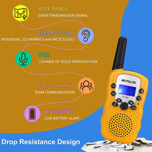 2 peças de brinquedo de rádio bidirecional Walkie Talkies para crianças