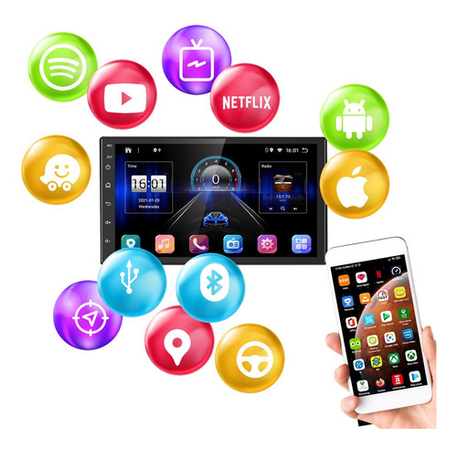 Kit Multimidia Android 7p Creta 16 17 18 19 20 21 Carplay Bt