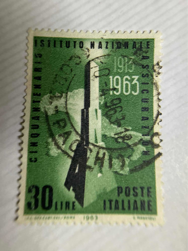 Sello Postal De Italia De 1963  Instituto