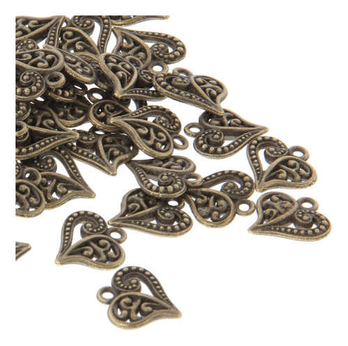 4 Paquete De 3-6 50x Dijes De Corazón Antiguo Diy 4 Piezas