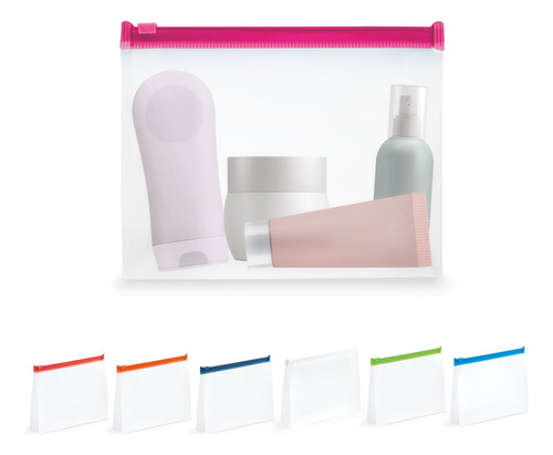 Kit 100un Personalizado - Necessaire Transparente Com Fecho