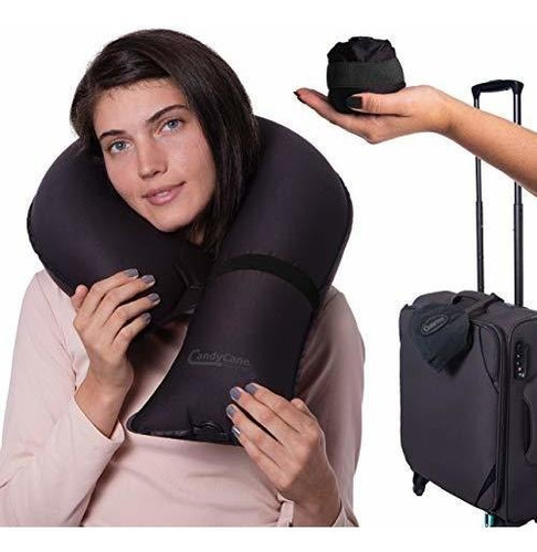 Almohada De Viaje Inflable Con Diseño Innovador Para Cuello
