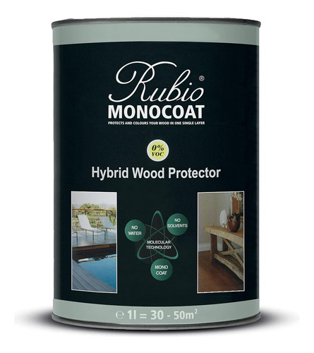 Rubio Monocoat Protector De Madera Híbrido, 1 Litro, Chocola