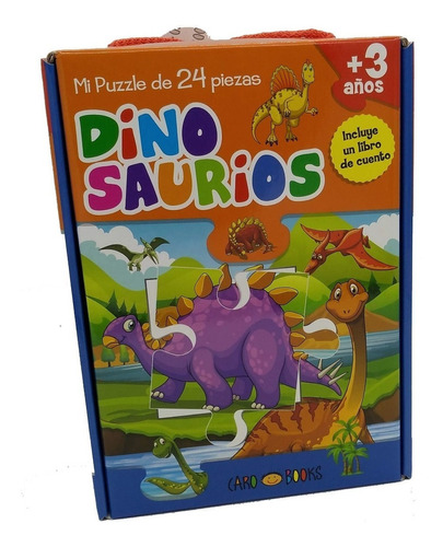 Puzzle Dinosaurios Con Libro, De Caro Books. Editorial Artemisa, Tapa Blanda En Español, 2022