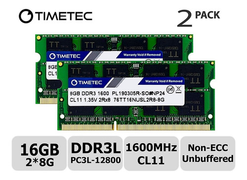 Memoria Ram Laptop Timetec Hynix Ic 16gb Kit(2x8gb) Ddr3l