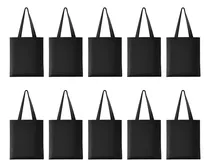 Comprar 10pcs Tote Bag Bolsas Manta Cruda Bolsas De Algodón 40x35cm Color Negro Bolsas De Lona