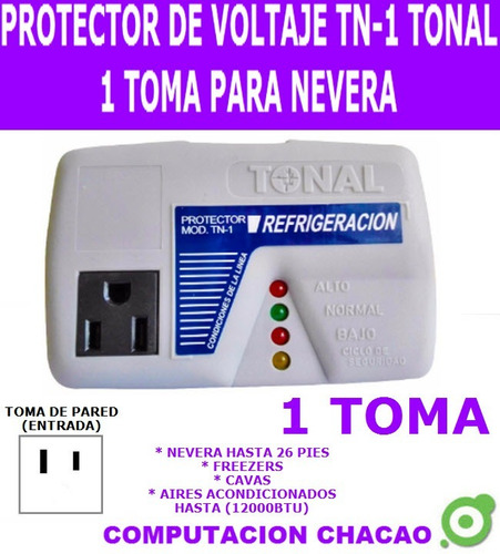 Protector Voltaje 1 Toma Nevera Freezer Cava Tn-1 Tonal Ccc