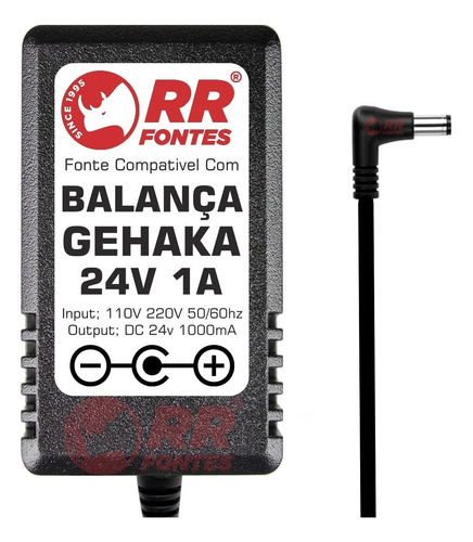 Fonte Carregador Dc 24v 0.45a Para Balança Gehaka Bk300