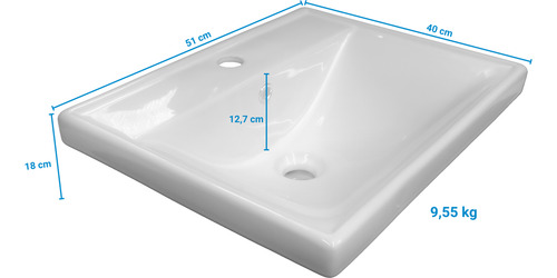Cuba De Embutir De Ceramica Mx226 Com Extravasor Moderno
