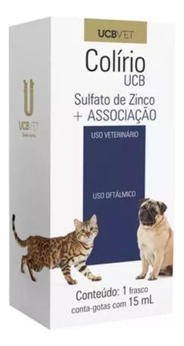 Colírio Ucbvet 15ml Para Cães E Gatos