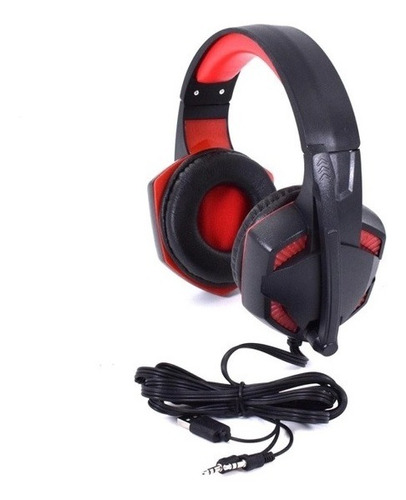Headset Gamer Dust X22 Preto E Vermelho Haste Ajustavel