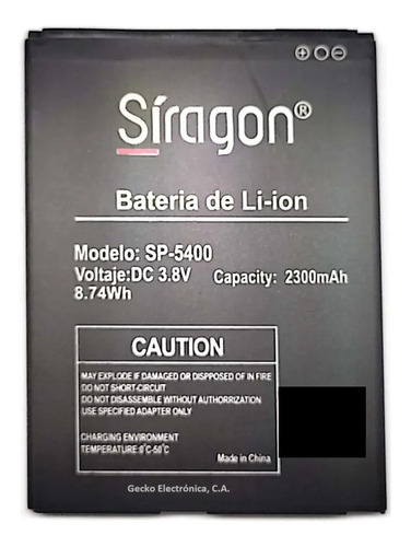 Bateria Siragon Sp5400 5400 Sellada Nueva Garantia