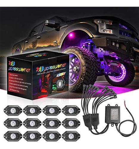 Rgb Led Rock Lights 12 Pods, Swatow 4x4 Multicolor Neon Ligh