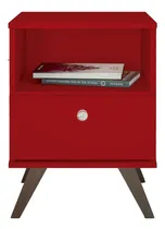 Comprar Mesa De Luz Linea Retro Living Dormitorio 1 Cajon Color Rojo