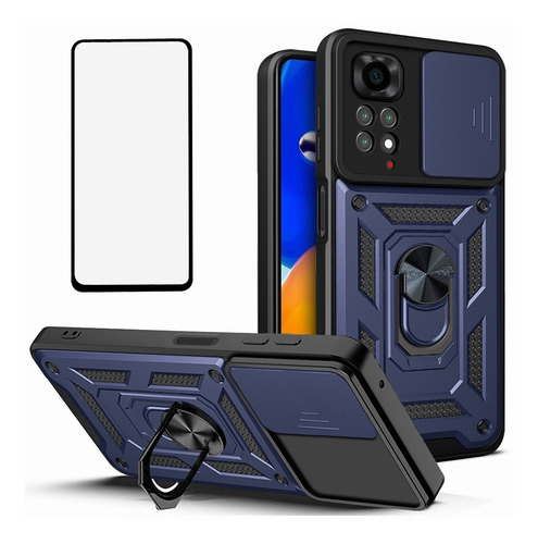Funda Con Anillo Para Xiaomi Redmi Poco +mica Azul Redmi Note11 4g/note11s 4g