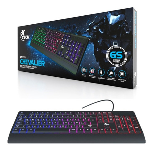 Teclado Con Luces Rgb Gamer Cable Xtech Chevalier Xtk-505s