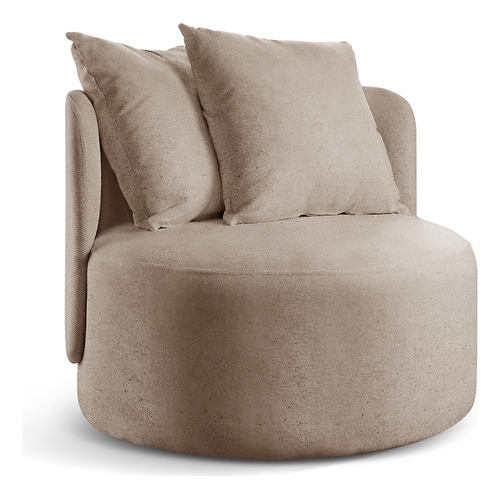Chaise Redonda Com Almofadas Moon Liso