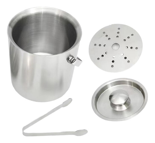 Cubitera Con Tapa, Pinzas Y Colador Para Bar, 1,6 L