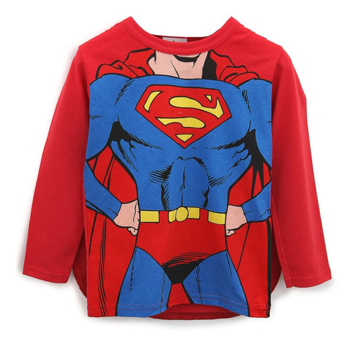 Camiseta Superman Com Capa Marlan S2078 - Tamanhos 4 À 10 