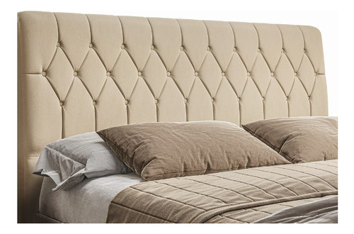  Cabeceira de cama box Dobuê Istambul 2 corpos/King 195cm x 126cm Suede bege