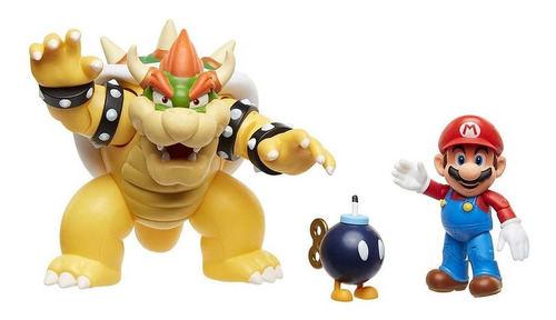 Figura Muñeco Mario Bros Bowser Set Batalla De Lava Original