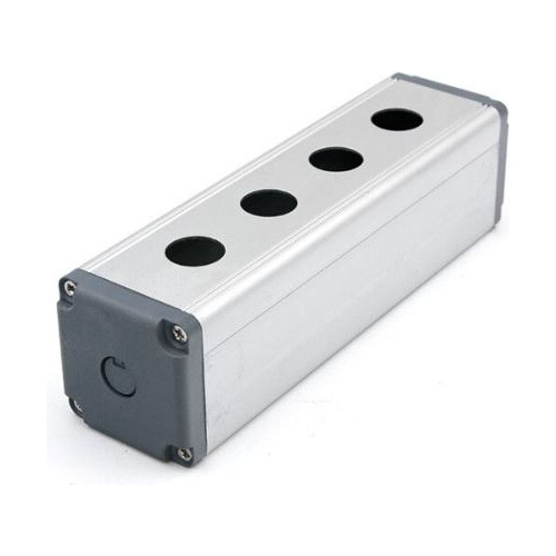 Caja Botonera De Aluminio 4 Perforaciones 22mm Impermeable