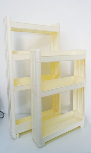 Mueble De Plastico Deslizable Multiuso 4 Niveles Beige