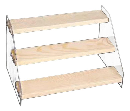 Expositor De Madera Con Soporte De Acrílico 3 Capas