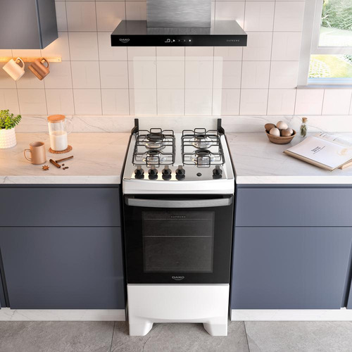 Fogão 4 Bocas Dako Supreme Branco Com Mesa De Inox Bivolt