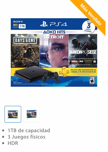 Consola Ps4 Slim De 1 Tera Hit Bundle 5+otro Juego De Regalo