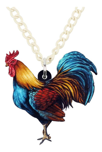 Newei-collar Acrílico Floral Con Forma De Gallo Y Pollo, Col