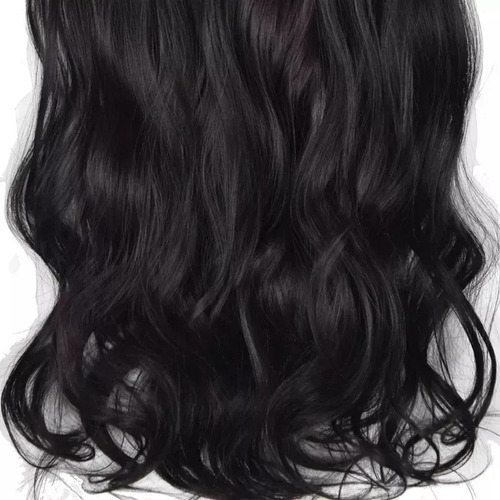 Aplique Tic Tac Cabelo Humano Castanho Ondulado 100gr - 60cm Cor Largura 25cm