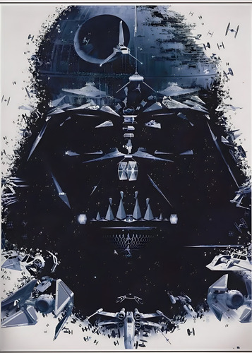 10# Cuadro 30x40 Darth Vader Vinilo Mdf Listo P/ Colgar