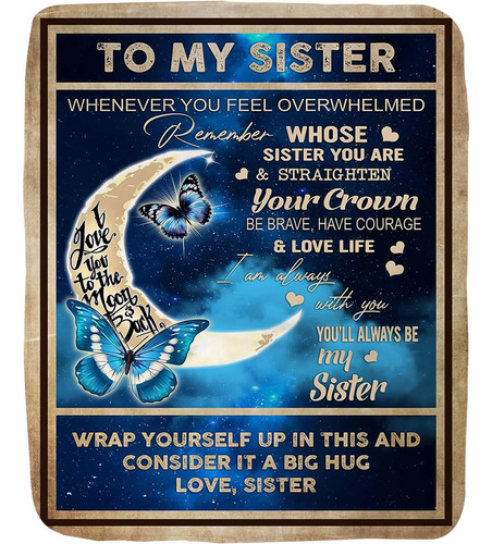 Manta Con Texto En Inglés «to My Sister», Con Texto En Inglé