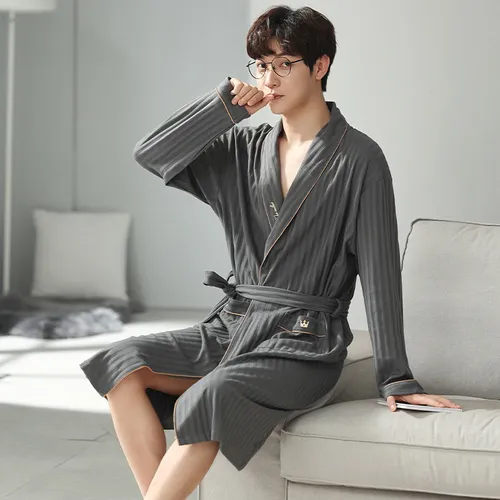 Pijama Largo Y Holgado De Algodón Para Hombre, Ropa De Dormi