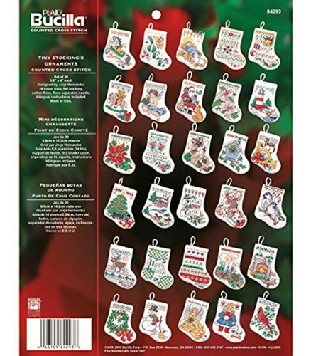 Bucilla Tiny Stocking Ornaments Counted Cross Stitch Kit