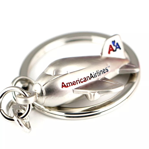 Llavero Metálico Avión Civil American Airlines Iniciales